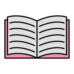 Vector Book Filled Outline Icon Design