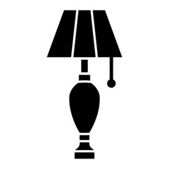 Vector Table Lamp Glyph Icon Design