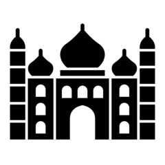 Vector Taj Mahal Glyph Icon Design