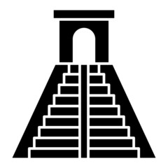 Vector Mexico Pyramid Glyph Icon Design