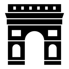 Vector Arc De Triomphe Glyph Icon Design