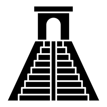recommend clip art: Vector Mexico Pyramid Glyph Icon Design