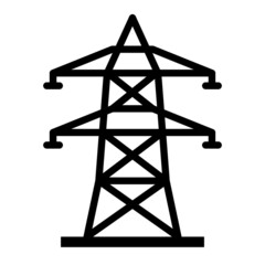 Vector Electric Tower Glyph Icon Design