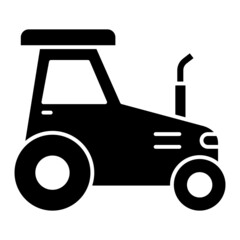 Vector Tractor Glyph Icon Design