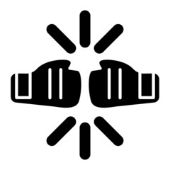 Vector Fist Fight Glyph Icon Design