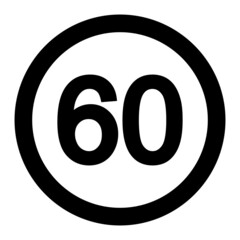 Vector Speed Limit 60 Glyph Icon Design