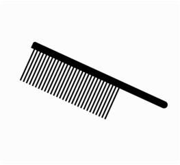 Comb icon vector. Black comb (kangi).