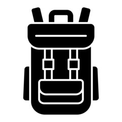 Vector Camping Bag Glyph Icon Design