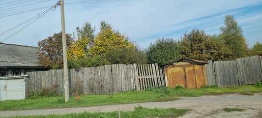 Wooden houses along the highway
