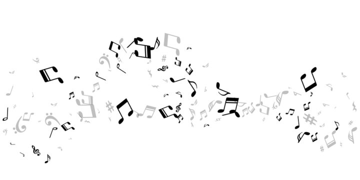 Music notes cartoon vector illustration. Audio