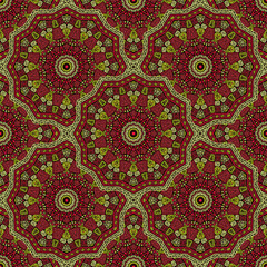 Round medallion vector seamless pattern.