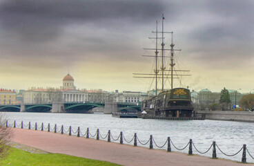 View from Zayachy Island in St. Petersburg