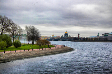 Fototapeta premium View from Zayachy Island in St. Petersburg