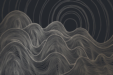 illustration of line abstract mountains