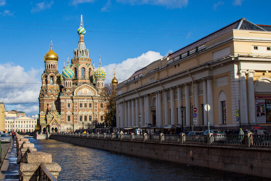 View of the Church of the Savior on Spilled Blood in St. Petersburg