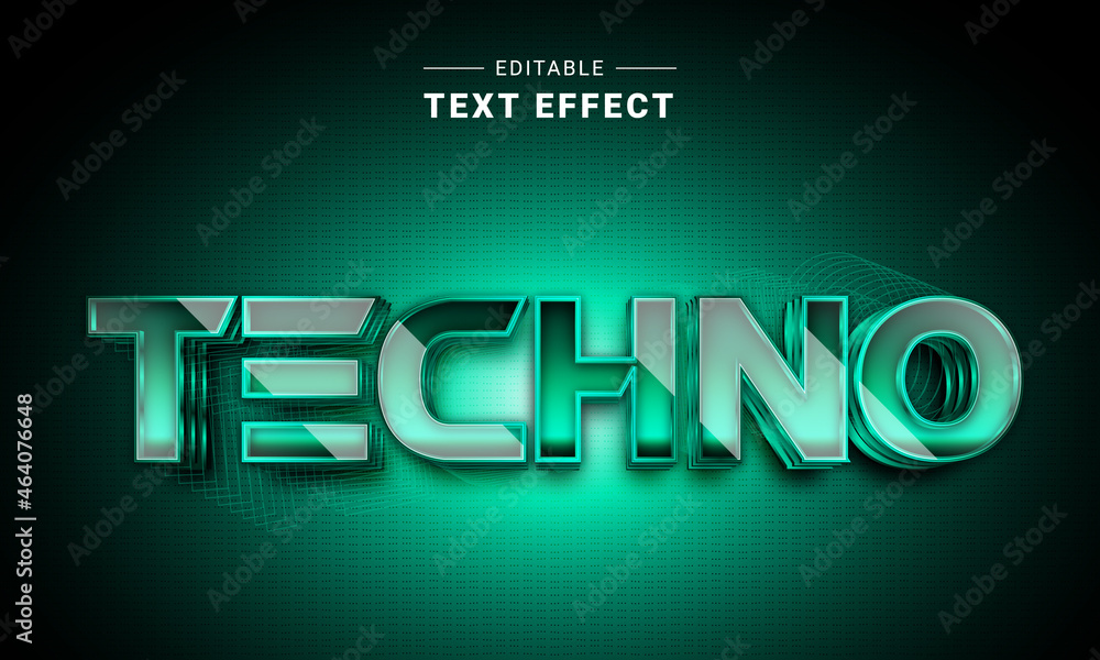 Poster editable text style effect - techno text style theme. cyber technology text style. cyber monday