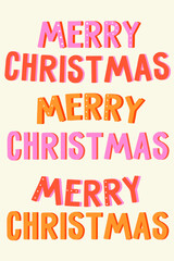 Merry Christmas lettering set. Vector illustration