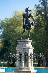 beautiful woman statue sculpture founain in Eger szepasszony volgy wine region