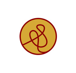 letter 's' Monogram with red and yellow color. Company initial letter logo.
