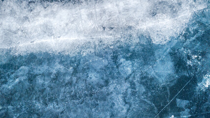 frozen sea from above. Pieces of ice. aerial view. drone shot. wonderful landscape