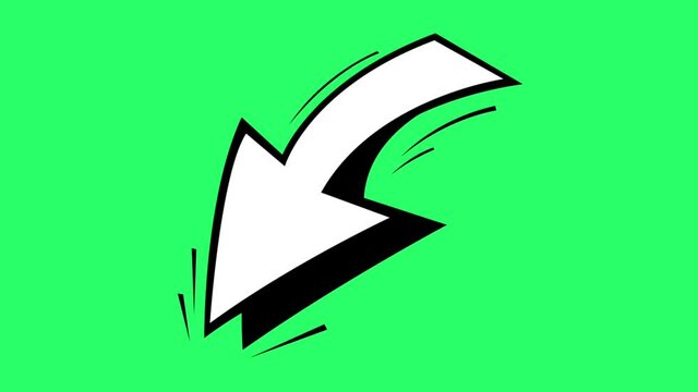 Animation white arrow symbol on green background.
