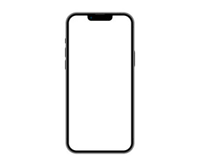 Smartphone mockup similar to phone 13 with blank white screen. mock up screen smartphone