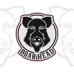 Boar Pig Swine Hog Face Head Vector Design Inspiration
