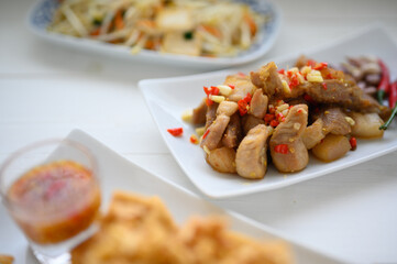 Stir Fried Pork with Salt garlic and pepper