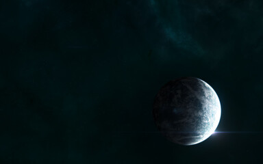 Planet in deep space. Beautiful space landscape. Science fiction. Elements of this image furnished by NASA