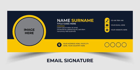 Email signature design or email footer and personal social media cover template - obrazy, fototapety, plakaty