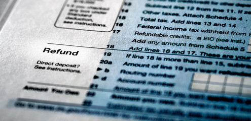 Obraz premium Individual Income Taxes 1040 Form For Refund