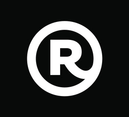 letter 'R' symbol. registration company logo monogram R vector.