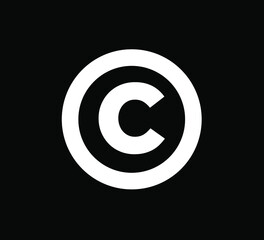 Fototapeta premium Copyright c with round shape. C letter mark.