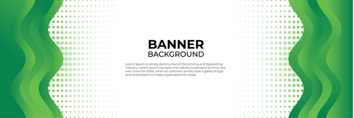 Abstract modern green banner design web template set. Horizontal header web banner. Vector abstract graphic design banner pattern background template.