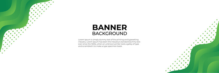 Abstract modern green banner design web template set. Horizontal header web banner. Vector abstract graphic design banner pattern background template.