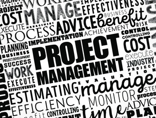 Project Management word cloud collage, business concept background