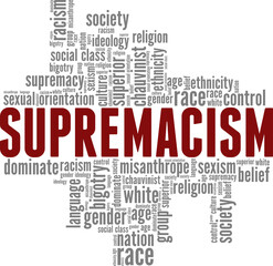 Supremacism vector illustration word cloud isolated on white background.