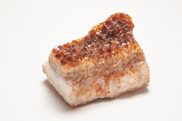 the stones citrine in white background