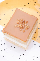 krówka, jedzenie, ciastka, deser, słodki, biała, przekąska, przepyszny, krem, ciasto, smaczny, część, ciasta, pieczone