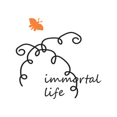 Illustration of flower and butterfly in spring season. For clothing and apparel, graphic tee design, painting and paper. Poster, nature painting. T-shirt design. 