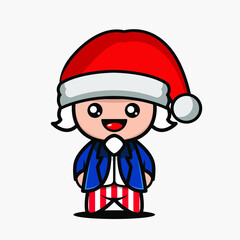 Cute Christmas mascot design illustration