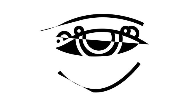 blepharitis disease, redness of eyeball animated line icon. blepharitis disease, redness of eyeball sign. isolated on white background
