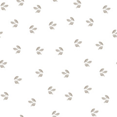 Seamless pattern cardamom on white background. Cute plant sketch ornament. Random texture template for fabric.