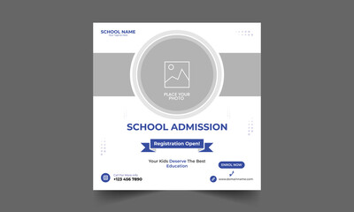 Educational and kids social media Instagram post or web banner design template