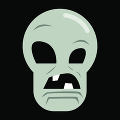 Vector skull head with simple design on helloween celebration