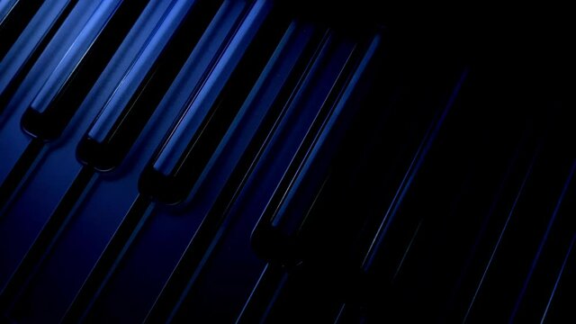 Illuminated blue Keys Piano Cayboard Piano Musical Instrument Abstract Video Background