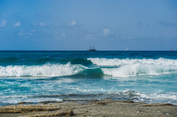 waves on the beach