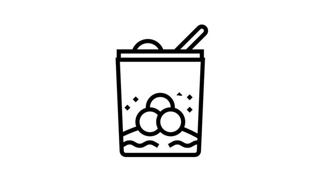 ice cream leisure animated line icon. ice cream leisure sign. isolated on white background