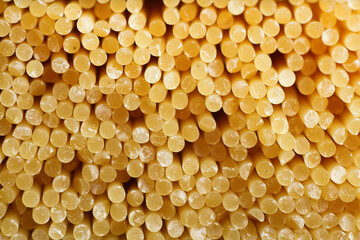 Raw spaghetti close-up macro shoot. Italian food concept
