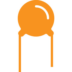 Ceramic capacitor solid icon, electronic and circuit thing in main board white background